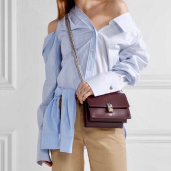 ❌SOLD❌  FENDI KAN SMALL BURGUNDY CALFSKIN MINI BAG - Picture 9 of 13